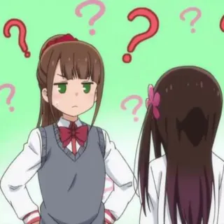❓ anime, question marks, confused, students, girls telegram sticker
