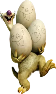 😄 Sid Ice Age мультфильм, анимация, ленивец, яйца, смешной telegram sticker