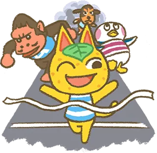 🏃‍♀️ animal crossing, videojuego, sticker, lindo, animales, dibujos animados whatsapp sticker