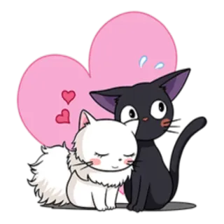 ❤ gato, animais, kawaii, amor, fofo, coração, afeição telegram sticker