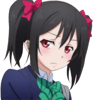 🙁 Nico Yazawa Love Live! อนิเมะ, การ์ตูน, ผู้หญิง, Nico Yazawa, Love Live!, ไอดอล, น่ารัก, ชุดนักเรียน telegram sticker