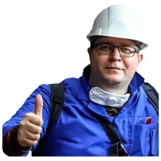 👍 robotnik budowlany, inżynier, kciuk w górę, bezpieczeństwo, praca, pozytywny, osoba telegram sticker