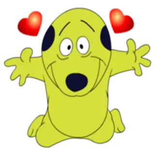 😍 chien, dessin animé, coeurs, amour, mignon, amical whatsapp sticker
