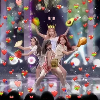 🍽 kpop, girls, group, food, heart telegram sticker