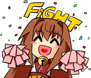 👊 Fight Anime, Fille, Combat, Encouragement, Mignon whatsapp sticker