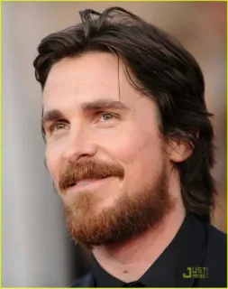 🙂 Christian Bale actor, man, beard, celebrity telegram sticker