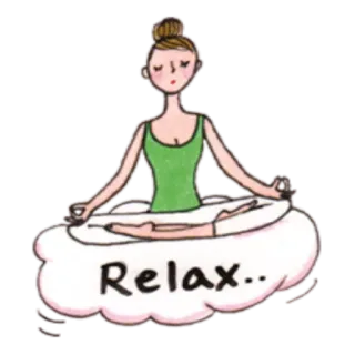 😊 Relax отдых, медитация, йога, спокойствие, женщина, расслабление telegram sticker
