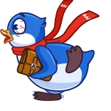 🏃‍♂️ ptak, pingwin, zwierzę, kreskówka, szalik telegram sticker