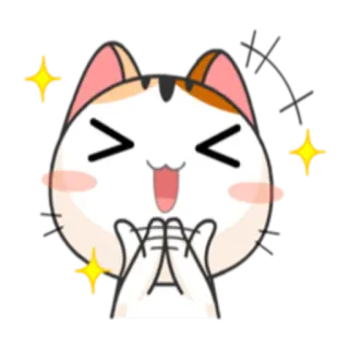 👏 gato, fofo, feliz, kawaii, adesivo, emoji, desenho animado telegram sticker