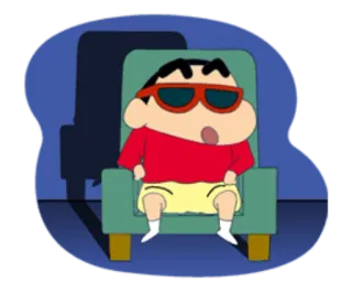 😎 Shinchan Dibujo animado, Anime, Divertido, Niño, Sentado telegram sticker