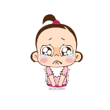 💔 baby, crying, sad, emotion, cute, cartoon whatsapp sticker