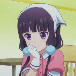 🍇 anime, girl, cute, purple hair, maid, anime girl telegram sticker