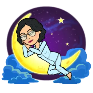 😴 dormir, luna, noche, nubes, estrellas, sueño telegram sticker