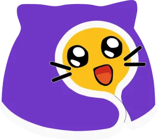 🥺 süß, Emoji, kawaii, gelb, lila telegram sticker