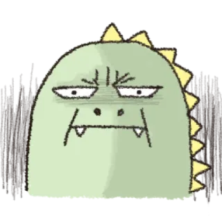 😠 dinosaurio, dibujos animados, pegatina, divertido, monstruo, mono telegram sticker