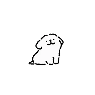 💬 chó, động vật, dễ thương, hoạt hình, trắng, ngồi telegram sticker