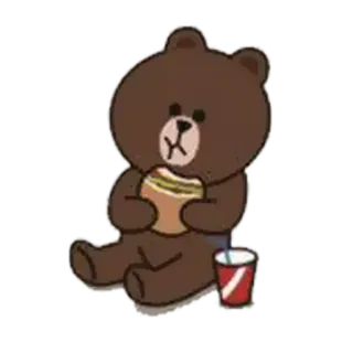 🍚 Brown Bear медведь, мультфильм, еда, напиток, милый, животное telegram sticker