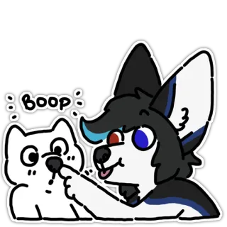 👈 boop furry, boop, cute, animal, dog, cat whatsapp sticker