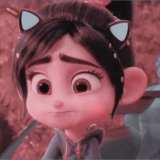 🎀 Vanellope von Schweetz Wreck-It Ralph vanellope, detona ralph, disney, desenho animado, doce, triste, fofo whatsapp sticker