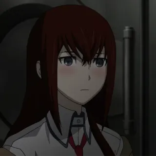 ⏱ Makise Kurisu Steins;Gate Anime, Ficção científica, Feminino, Cabelo ruivo, Makise Kurisu whatsapp sticker