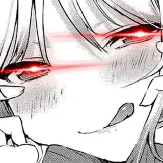 😋 anime, manga, eyes, laser, girl telegram sticker