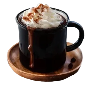 🤩 Chocolat chaud, Chocolat, Mug, Boisson, Dessert, Crème fouettée, Sucré, Boisson telegram sticker
