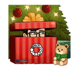 🎁 COINALL Navidad, regalo, fiestas, celebración, decoración, invierno, festivo whatsapp sticker
