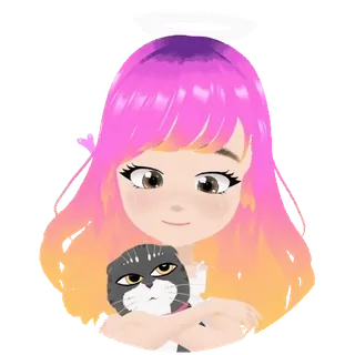 🙀 cartoon, girl, cat, cute, anime, sticker telegram sticker