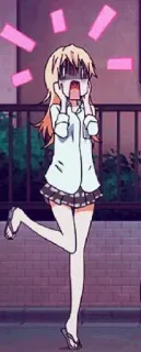😱 anime, surprised, shocked, blond girl telegram sticker