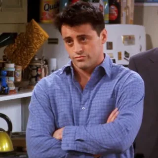 😒 Joey Tribbiani Friends Joey, Friends, série TV, personnage, sitcom, Matt LeBlanc telegram sticker