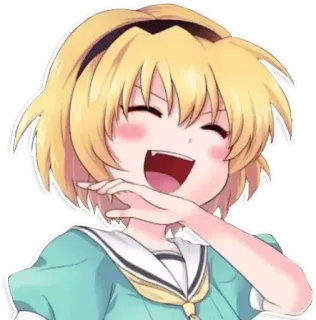 😆 anime, kreskówka, postać, dziewczyna, uśmiechnięta, szczęśliwa, słodka telegram sticker