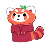 ๐ฑ panda rosso, panda, carino, animale, cartone animato telegram sticker