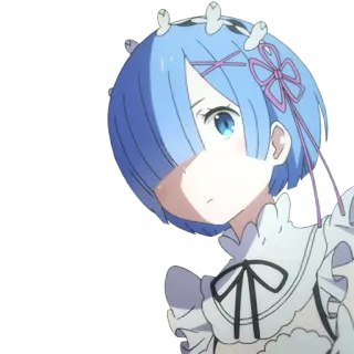 😐 Rem Re:Zero Anime, Rem, Re:Zero, Personaggio, capelli blu, メイド telegram sticker