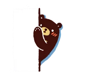 🐻 bear, cute, peeking, cartoon, animal whatsapp sticker