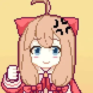😡 Anime, Garota, Brava, Pixel art, Fofa telegram sticker