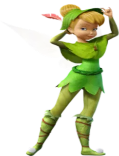 😏 Tinkerbell fairy, wings, green, cartoon telegram sticker