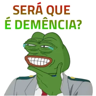 🤔 Pepe the Frog SERÁ QUE É DEMÊNCIA? 表情包, 佩佩, 青蛙, 问题, 思考, 搞笑 telegram sticker