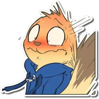 😰 卡通, 动物, 流汗, 尴尬, 角色, 插图, 贴纸 telegram sticker