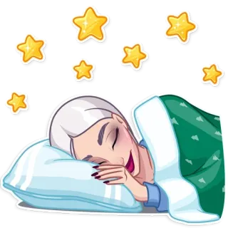 😴 dormire, donna, stelle, cuscino, letto, sogno, notte telegram sticker