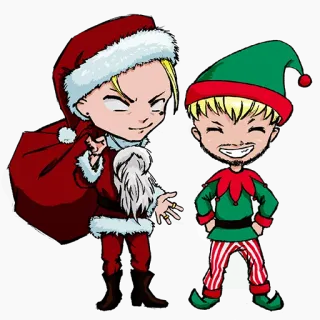 🎄 Natal, Papai Noel, Elfo, Feriado, Desenho animado, Festivo whatsapp sticker