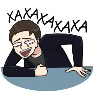 🤣 XAXAXAXAXA riendo, llorando, expresión, emociones, dibujos animados, hombre telegram sticker