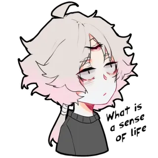 😶 What is a sense of life Anime, Citação, Existencial, Pergunta, Desenho animado, Emo, Triste telegram sticker