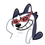 😎 狗, 太阳镜, 卡通, 哈士奇, 眼镜 whatsapp sticker