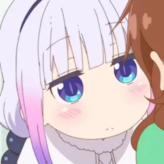 🍚 Kanna Miss Kobayashi's Dragon Maid Anime, Kanna Kamui, Dragon Maid, Fofo, Kawaii, Mangá whatsapp sticker