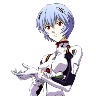 😐 Rei Ayanami Neon Genesis Evangelion anime, rei ayanami, neon genesis evangelion, character, girl telegram sticker