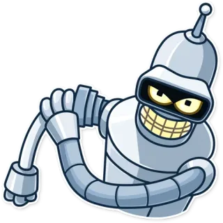 😤 Bender Futurama робот, мультфильм, персонаж, юмор whatsapp sticker
