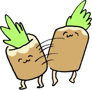 😌 卡通, 蔬菜, 可爱, 萝卜, 食物, 卡哇伊 telegram sticker