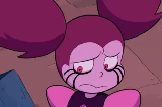 🙁 Spinel Steven Universe cartoon, animation, crying, sad, pink whatsapp sticker