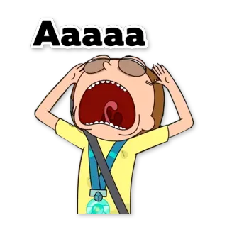 😩 Morty Smith Rick and Morty Aaaaa rick y morty, morty, dibujos animados, pegatina, divertido telegram sticker