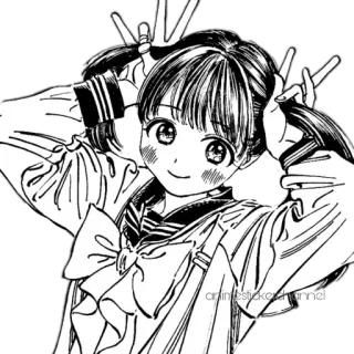 😁 arintestickerchannel Anime, Fille, Uniforme scolaire, Autocollant, Mignon, Manga telegram sticker